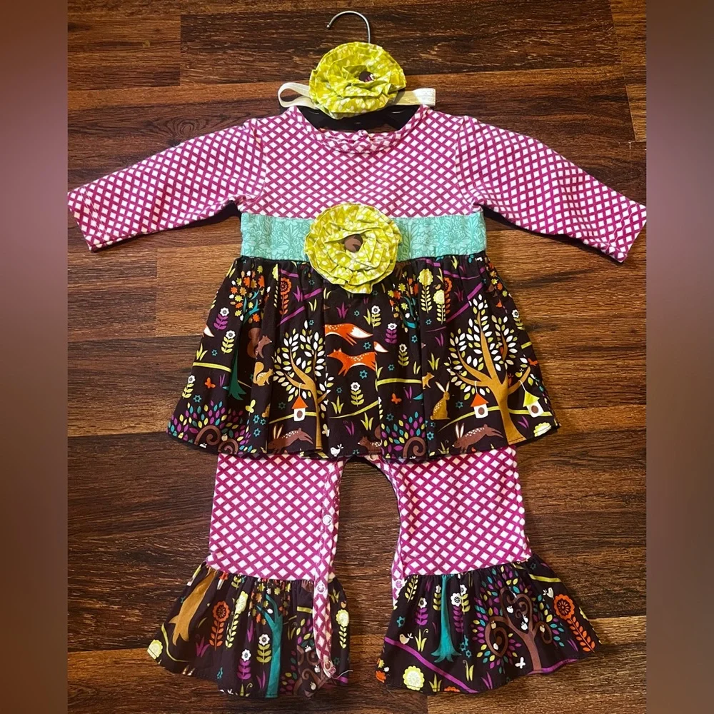 RicRac & Ruffles Fall Romper - Picture 1 of 2